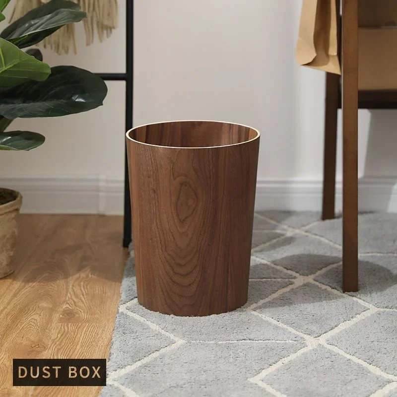 Creative Storage Wooden Trash Can Home Bucket Garbage Bin Hotel Living Room Office Wastebasket Cans Wholesales