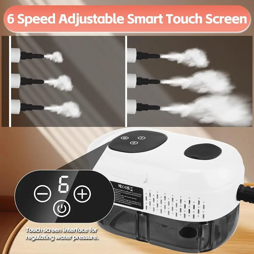 Handheld Steam Cleaner High Pressure Steamer with Touch Screen 1100ML Water Tank Fast Heat Up Continuous Steam Home Cleaning