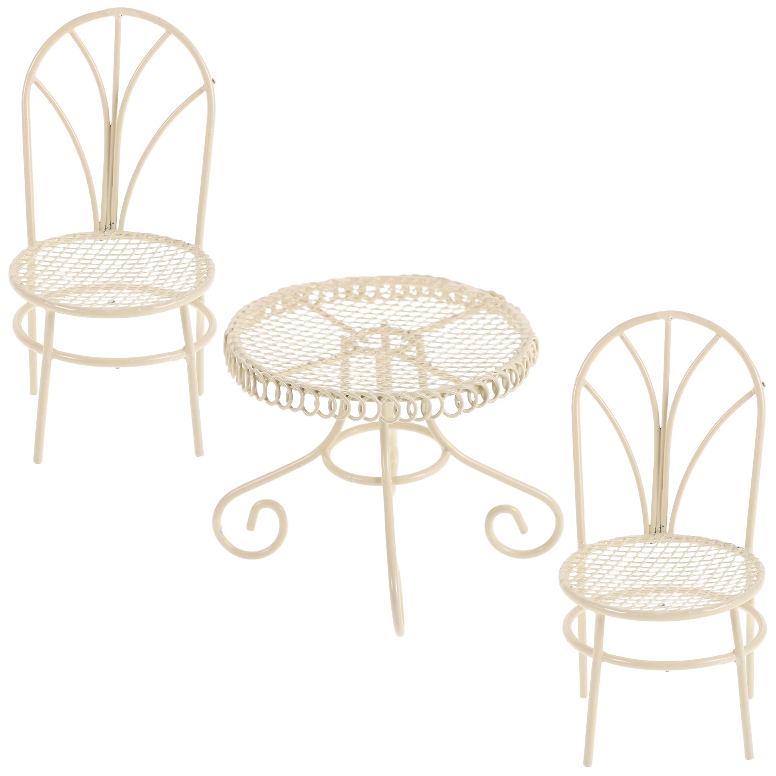 Miniaturowy Stołek Krzesło Domek dla Lalek Dekoracja Ogrodu Miniaturowe Meble Żelazny Stołek Zabawka Domowa Ozdoba Krajobrazu Wykwintny Model Mały