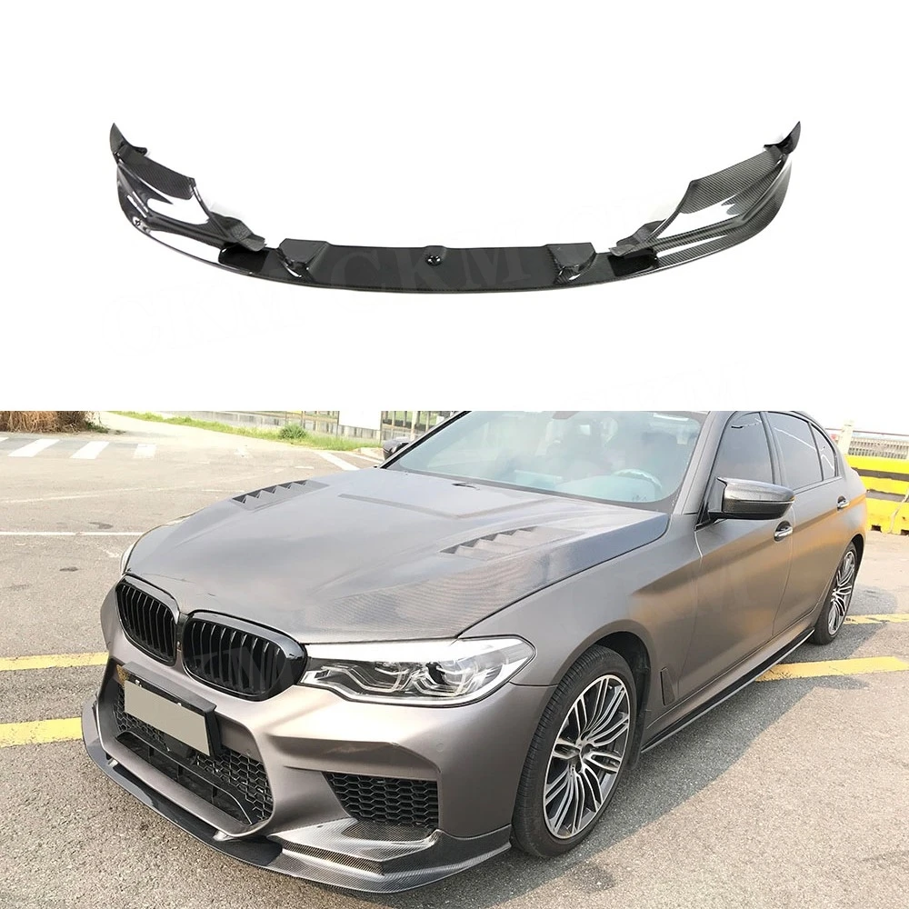 

Dry Carbon Fiber Front Bumper Lip Spoiler Splitters For BMW 5 Series F90 M5 Original Bumper 2018-2020 3D Style FRP Head Bumper