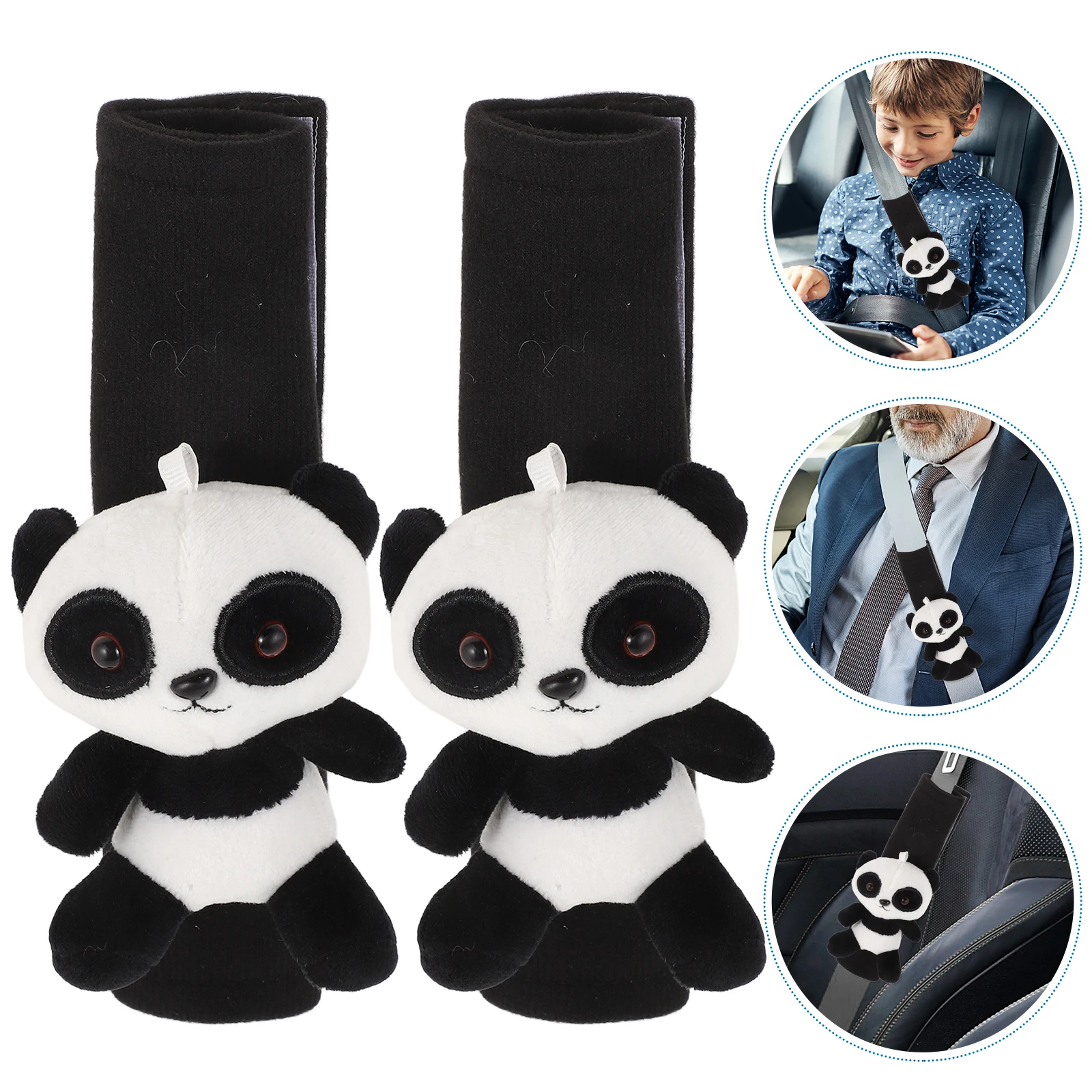 

Panda Car Shoulder Pad 1Pair Adorable Cover Pads Cushion Seat Strap Protector Easy Apply Remove Stylish Gift Cover