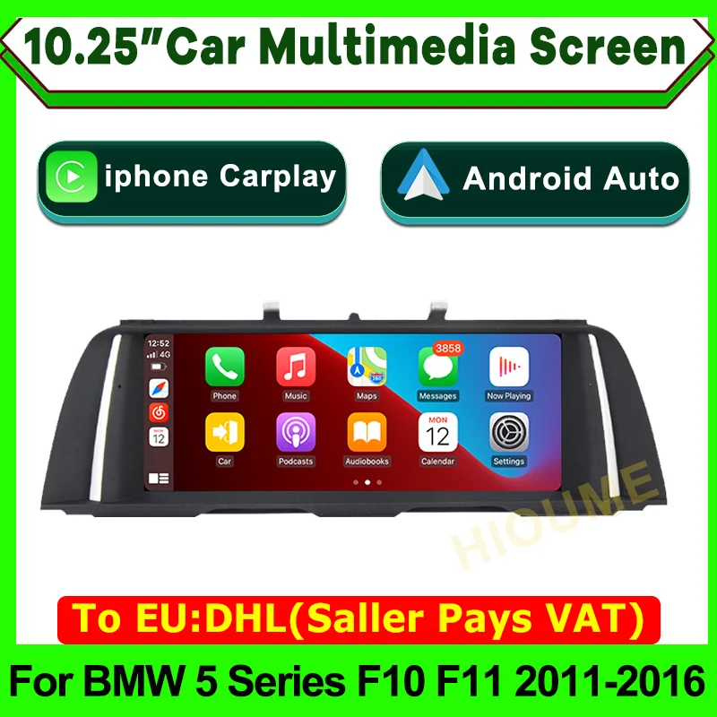 

10.25 inch Auto Multimedia Wireless Apple CarPlay Android auto For BMW 5 Series F10 / F11 / 520 2011 - 2016 Original CIC / NBT