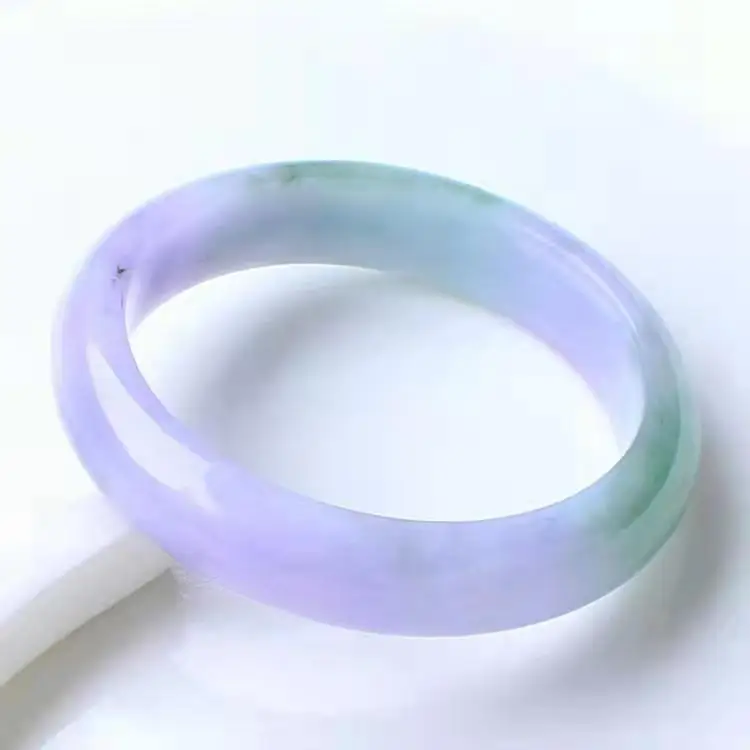 Class A Beautiful Natural Jade Bracelet Green Purple White Three-color Interlaced Delicate Bangle Jewelry Lucky Accessories