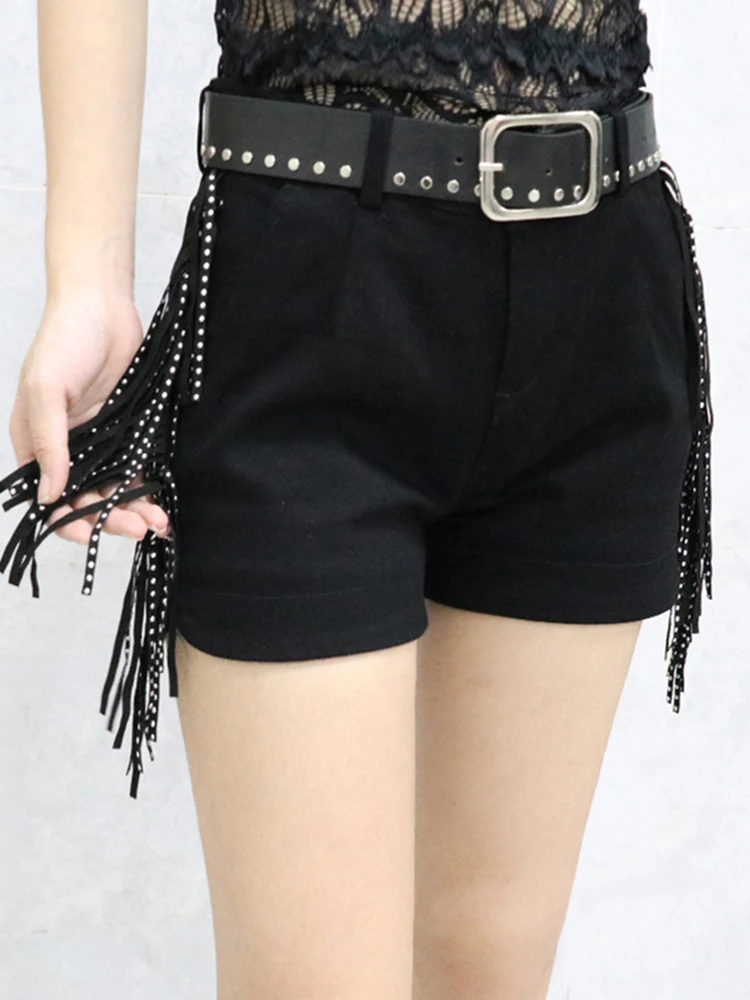 

High Waist Fringed Short Pants Women's Candy Color Diamond Embedded Fashionable Sexy Dance Pants Trendy Hot Pants Outerwear