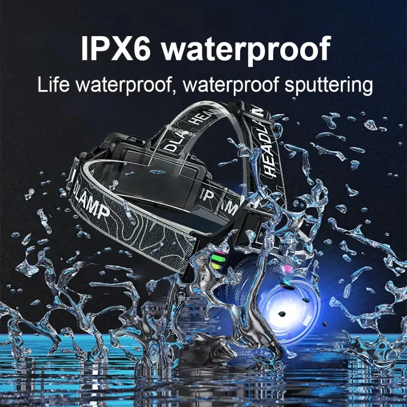 Super Bright Headlight Dual Light Source LED Headlamp 18650 Head Flashlight Yellow And White Outdoor Working Camping Lantern