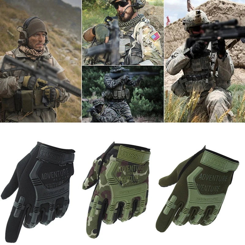 Tactical Military Gloves Airsoft Shot Soldier Combat Police Anti-Skid Bicycle Cycling Full Finger Gloves Men Motocross Gloves