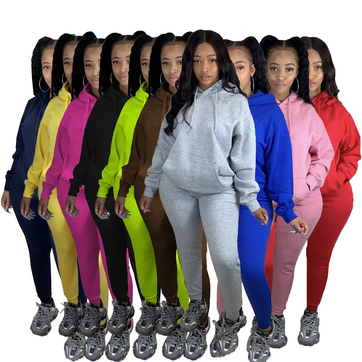 

Women Tracksuit 2 Piece Set Hoodie Pants set Outfits Two Pieces Sweat Pants Women Jogger Sweatsuit Set