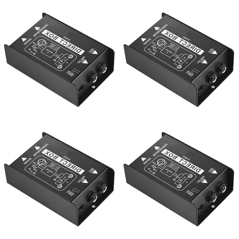 T24C 4X Passive Direct Box Single Channel Passive DI-Box Direct Injection Box Balanced & Unbalance Signal Audio Isolator