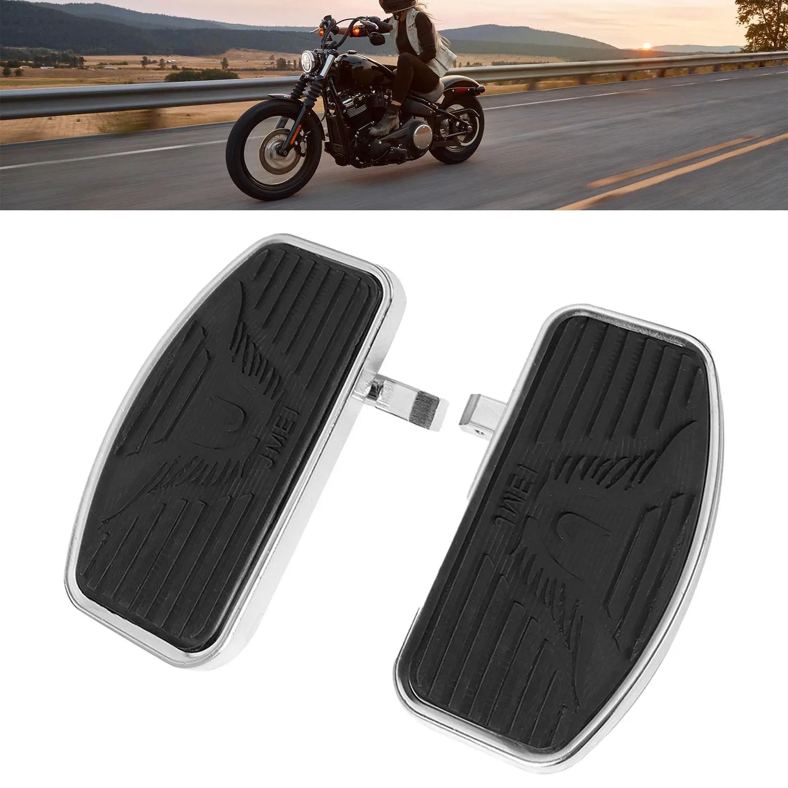 2x Motorcycle Foot Pegs Comfortable Sturdy Compatible Spare Parts Simple Installation Footrest Rest Footpegs for Suzuki M50 image 3