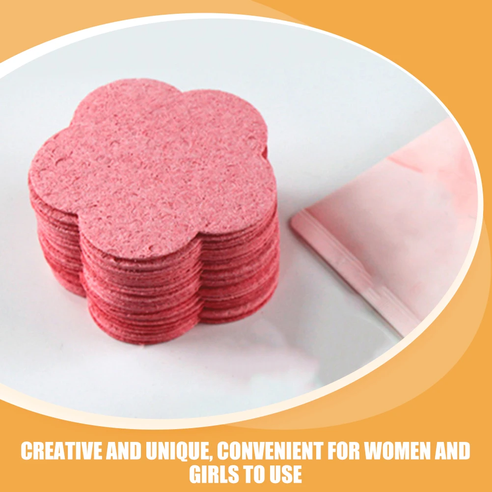 60개입 얼굴 클렌징 패드 압축 꽃 모양 메이크업 제거 스펀지 얼굴 세정용 부드러운 우드 펄프 얼굴 스펀지