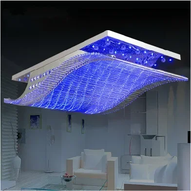 Modern Crystal Chandelier LED Color Change With Remote Control Organ Style RGB Lustre Ceiling Lamp Deco Chandeliers 110V 220V