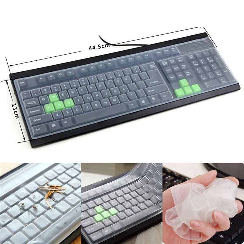 Universal Waterproof Silicone Desktop Computer Keyboard Cover Clear Skin Protector Film Shell Dust-Proof Protective Film