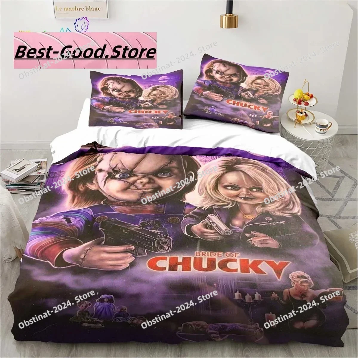 

Horror Movie Chucky Bedding Set Single Twin Full Queen King Size Bed Set Adult Kid Bedroom Bedding Gift