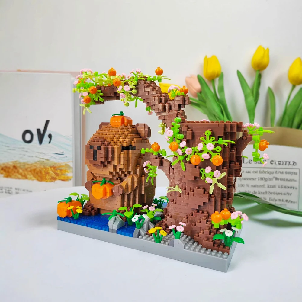 

Держатель для ручек Micro Mini Brick Capibara Panda Building Block — образовательная и игрушка для детского развлечения, идеальный подарок на день рождения