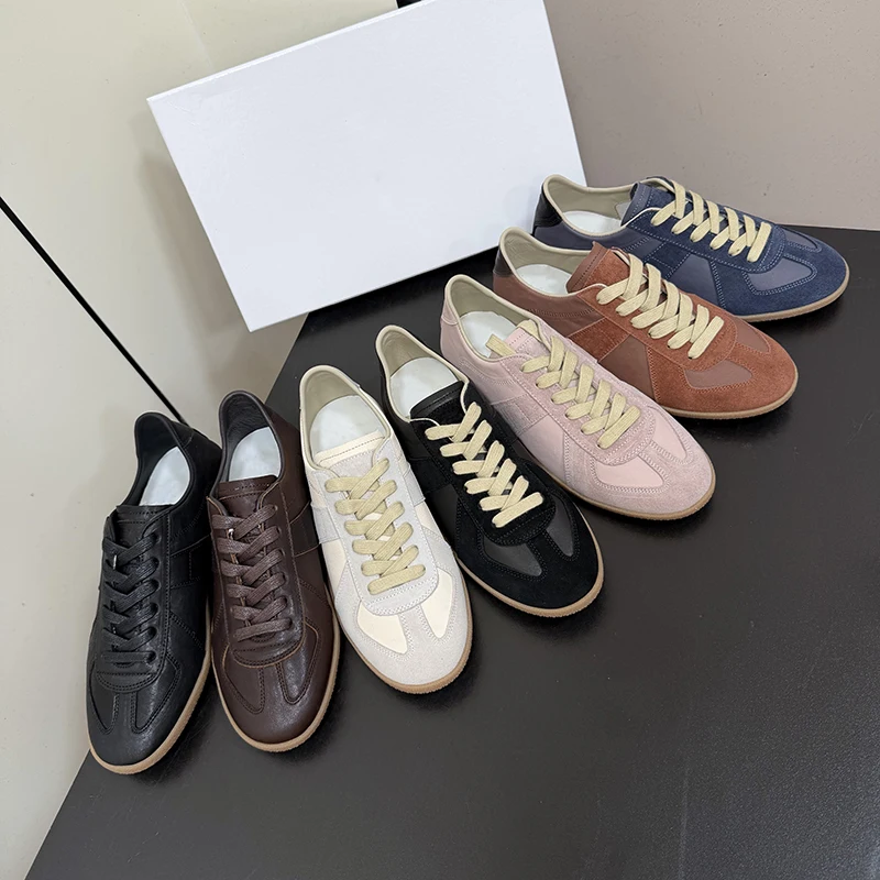 High-Quality Handmade Genuine Leather Retro White Sports Shoes Unisex German Training Shoes Luxury Soft Flat Casual WalkingShoes image 6