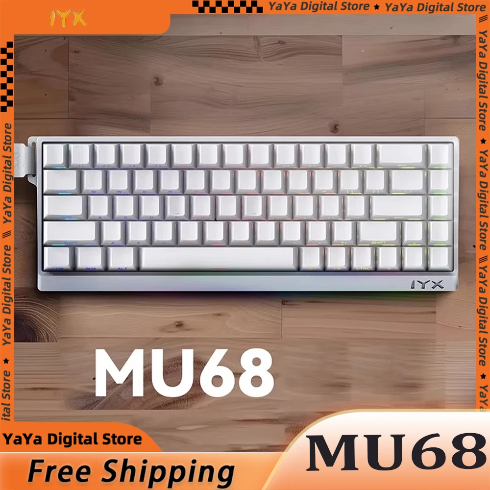 

In-stock IYX MU68 Pro 8K Magnetic Switch Keyboard Aluminum Alloy Quick Trigger Low Delay Gaming Keyboard Pc Gamer Varolant Gifts