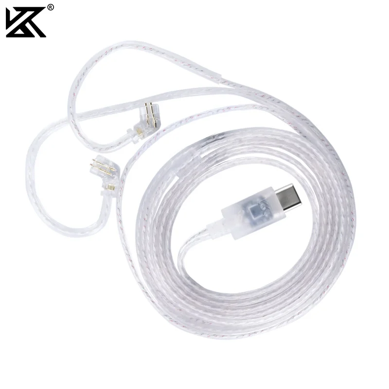KZ Original Headphone Cable Type C Silver-Plated Upgrade Cable Replacement 2pin Earphone Wire For EDX Pro/ZS10 Pro/ZSN PRO