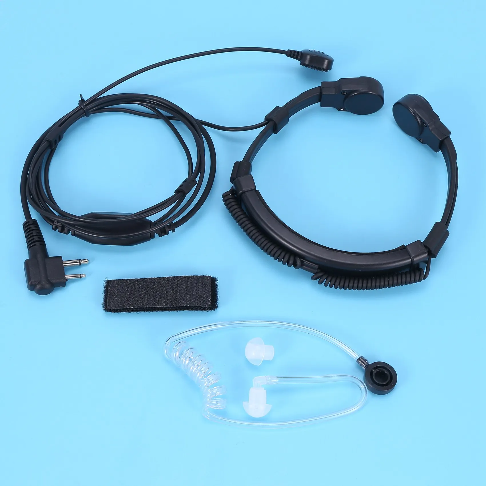 AAAE Throat Mic Miniphone Covert Acoustic Tube Earpiece Headset for Two Way Radio