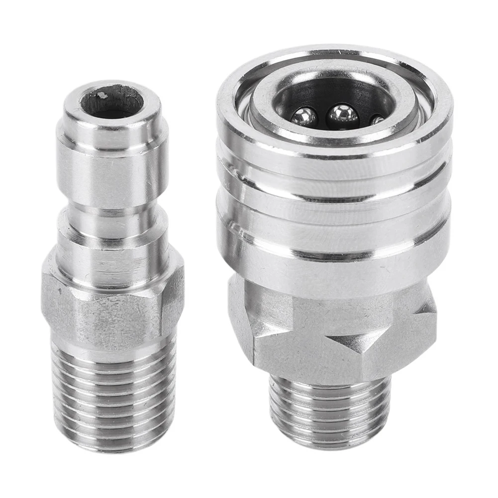 2Pcs 1/4 High Pressure Washer Quick Connector External Thread Pipe Hose Adapter 1/4 Inch Quick Connect Pressure Washer Fittings