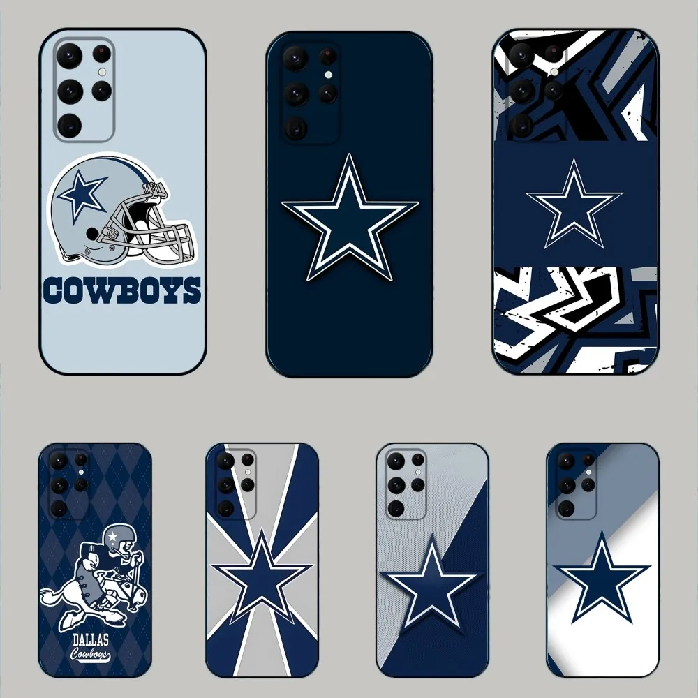 Blue Star Phone Case For Samsung Galaxy A20,A21s,A22,A31,A32,A52,A53,A72,73,A80,A91 D-dallas c-Cowboys-S Soft Black Cover