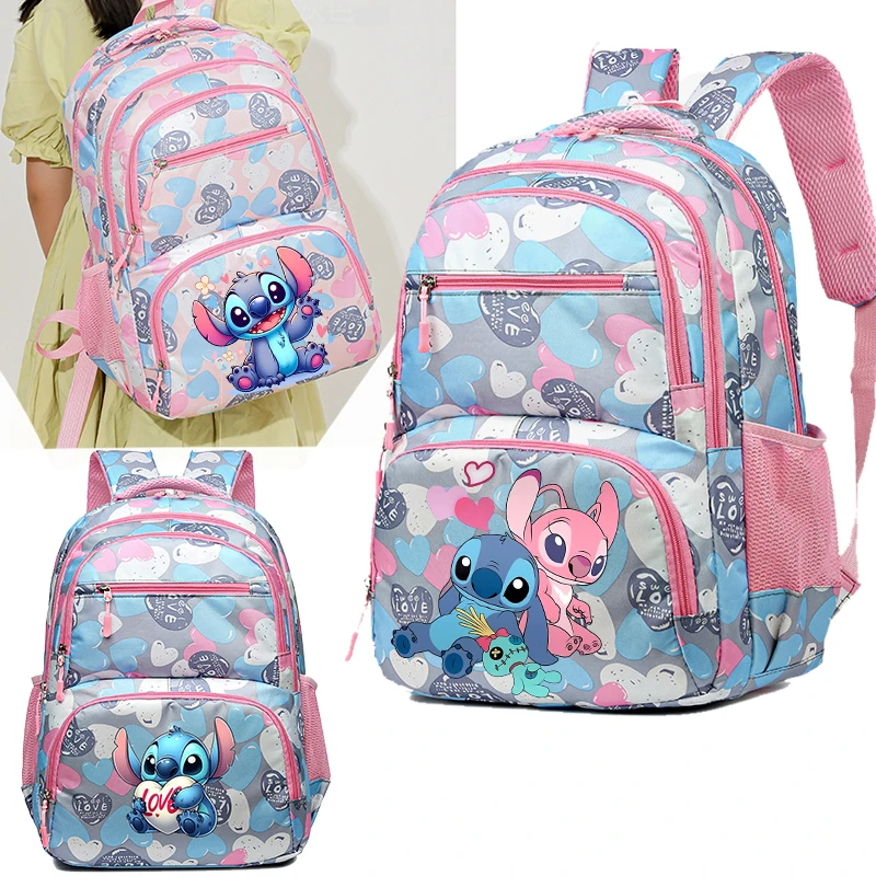 Lilo & Stitch Disney Plecak dla dzieci Dziewczyna Anime Plecak Kawaii Nastolatek Tornister o dużej pojemności Torba studencka Plecak Prezent