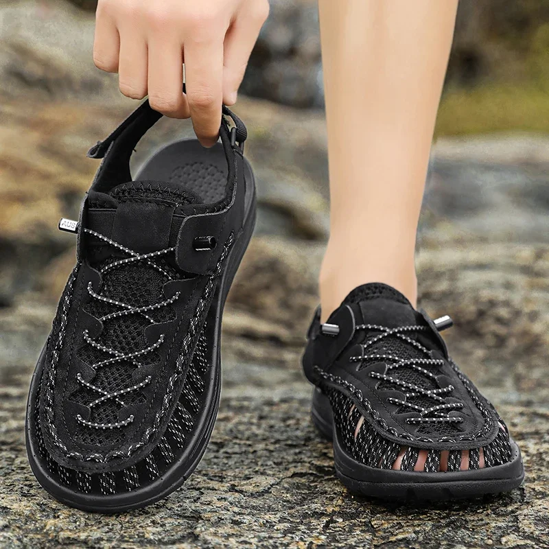 Summer New Sandals Men\'s Brand Designer Fashion Casual Outdoor Waders Large Size Hand-woven High Quality Beach Sandals For Men
