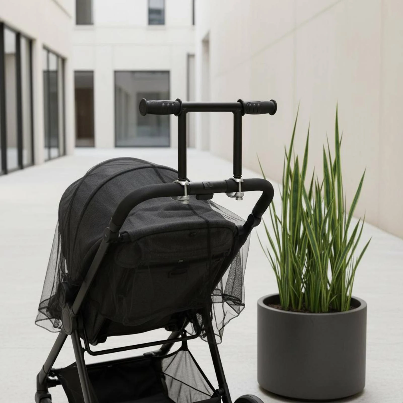Stroller Handle Extender Elevated Stroller Push Handle Baby Gear Accessory Clamp Mount Carry Add-on Ergonomic view 5