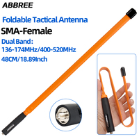 ABBREE Foldable CS Tactical Antenna SMA Female 144/430Mhz Dual Band For BAOFENG UV-5R UV-5RH Quansheng UV-K5 8 Walkie Talkie