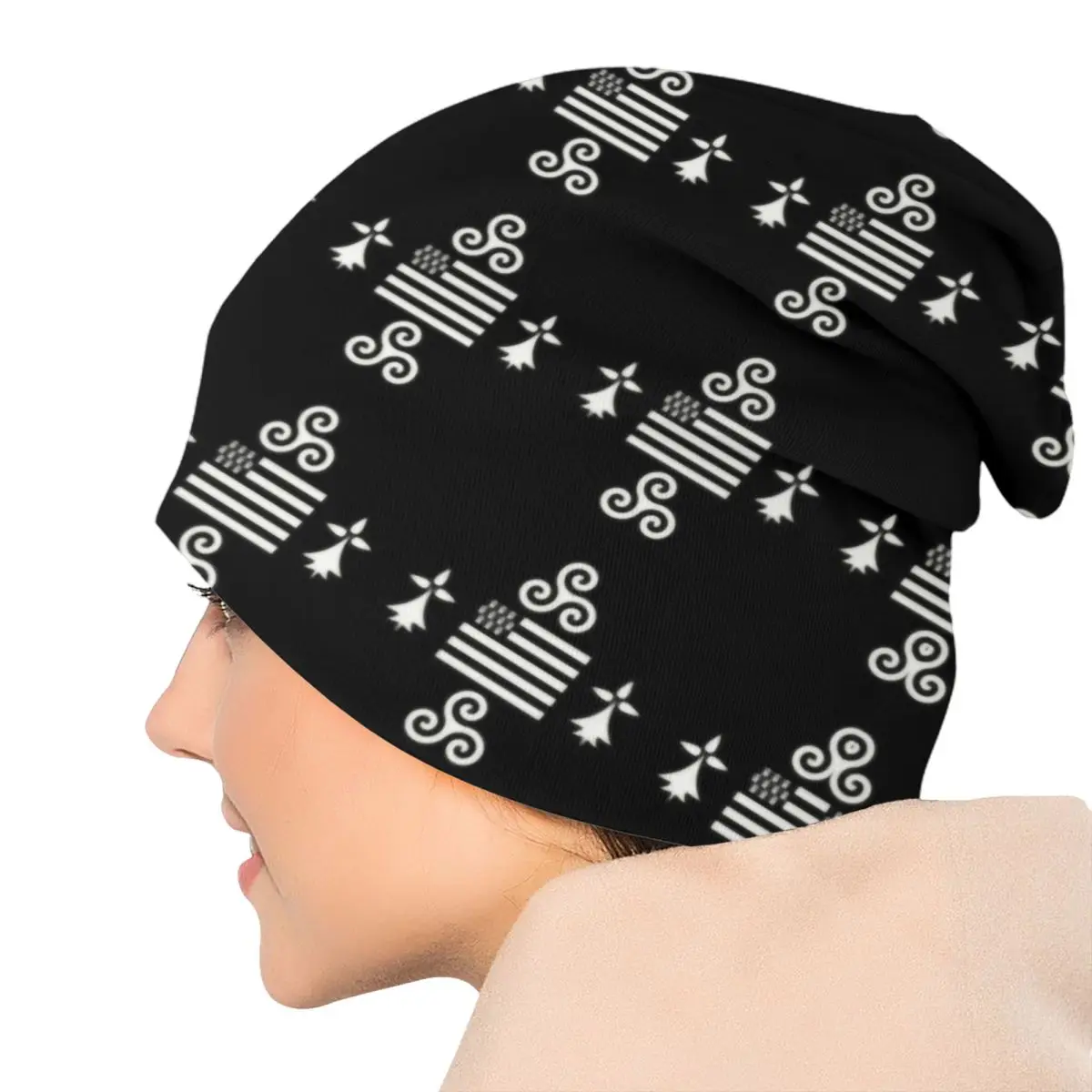 100% bretone Skullies berretti berretti Unisex inverno caldo cappello lavorato a maglia Street brity Breizh Ermine Triskel cappelli cofano berretto da sci