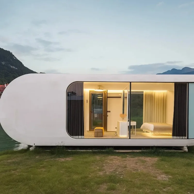 Casa Prefabricada Personalizada YG de 20 Pies, Casa Modular de Lujo, Cabaña Tipo Apple de 2 Dormitorios, Casa Expandible, Cápsula Espacial Prefabricada Móvil