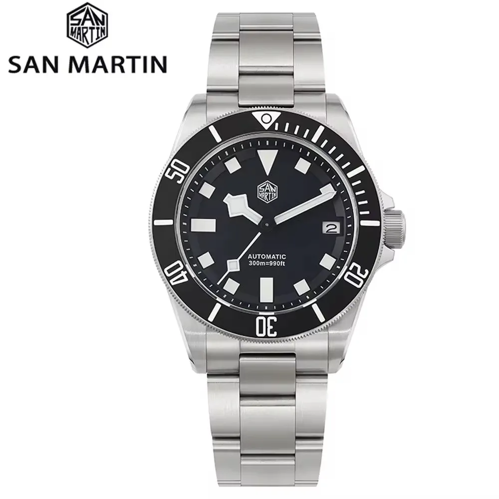 San Martin-Reloj de buceo SN0121G NH35 de lujo, movimiento automático, relojes de maquinaria, 316L, cristal de zafiro, bisel de cerámica, reloj de pulsera