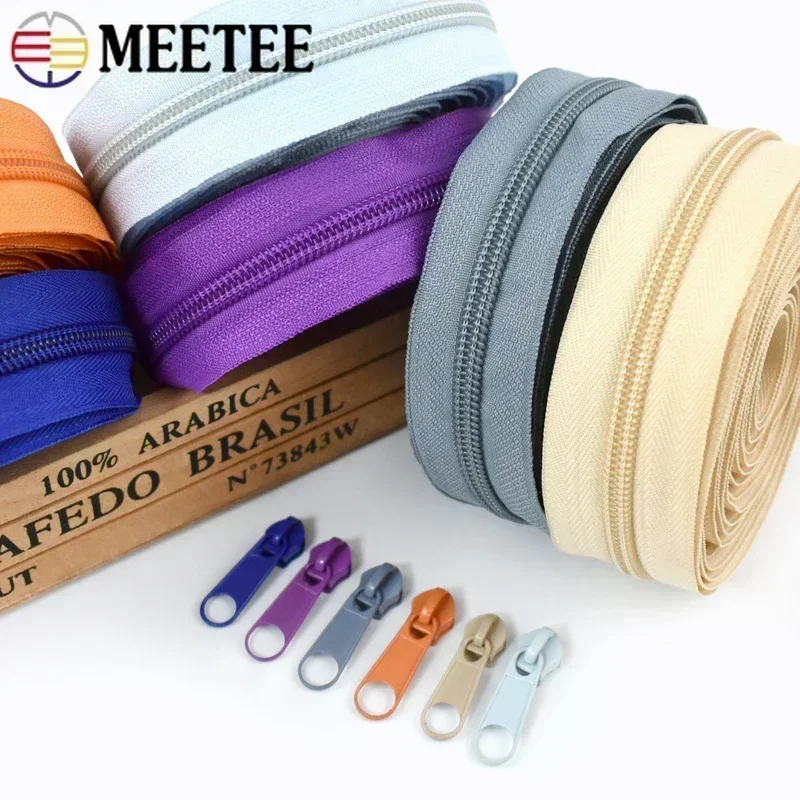 1-10 م 3 #   5 #   شريط بسحاب من النايلون مع سحاب منزلق لحقيبة الملابس ديكور ملون مجموعات إصلاح الرمز البريدي DIY ملحقات الخياطة