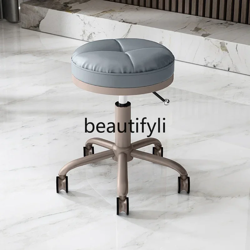 

SS Beauty salon special barber shop round stool household makeup chair lifting rotating pulley hair salon chair