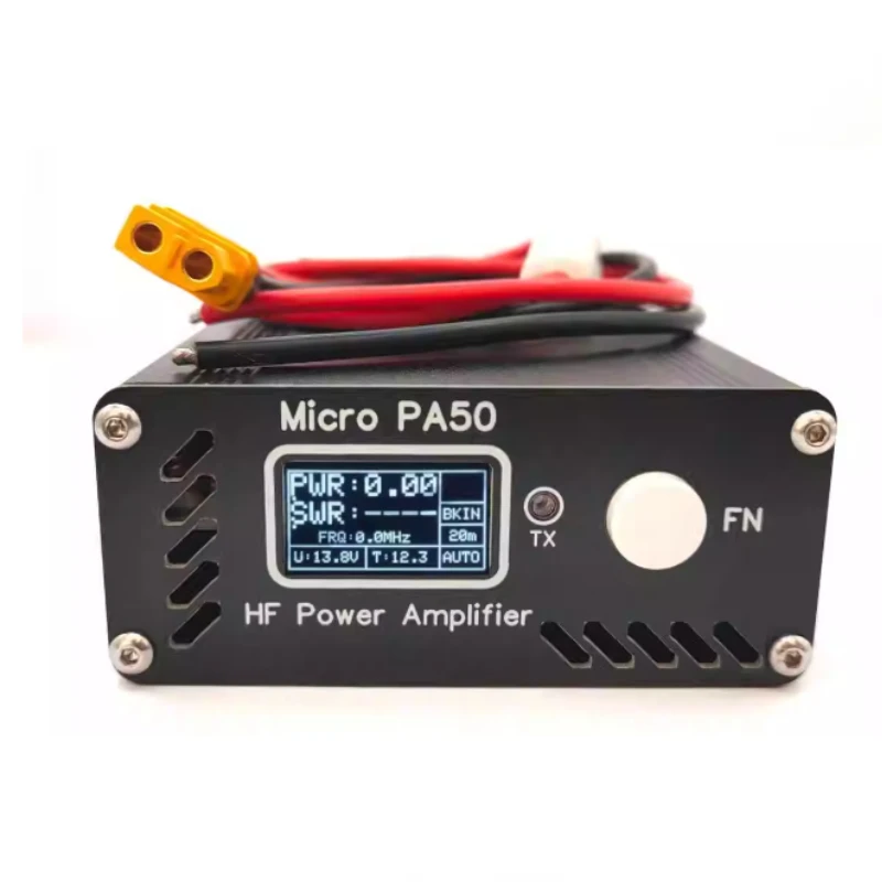 

HAMGEEK PA50-3 Коротковолновый усилитель мощности-50 Вт Выход 3,5–30 МГц Диапазон частот 3-го поколения Портативный умный ВЧ-усилитель HAM Радио