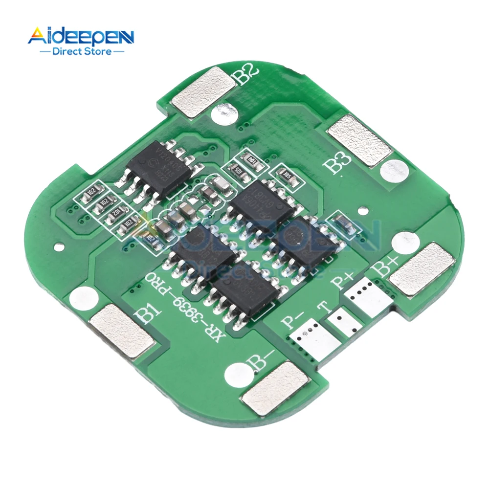 4S BMS 8A 14.8V 18650 Papan Pengisi Daya Baterai Lithium Li-ion Persegi PCB Perlindungan Sirkuit Pendek untuk Motor Bor/Power Bank 10K NTC