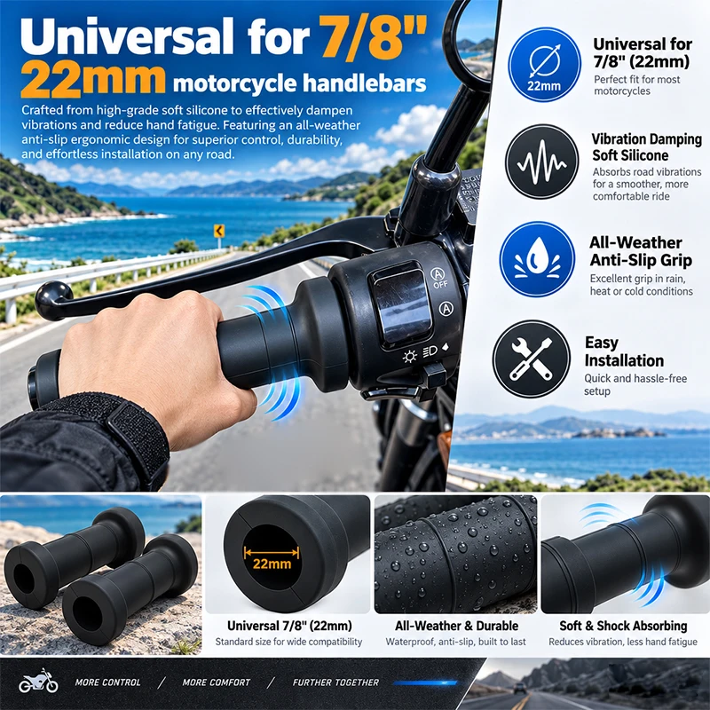 22 24MM Motorcycle Handlebar Grips For HONDA CB500X CB400X CB 400F 500F NX400 NX500 NX750 NX190 NX200 VFR1200X CRF250L CRF300L