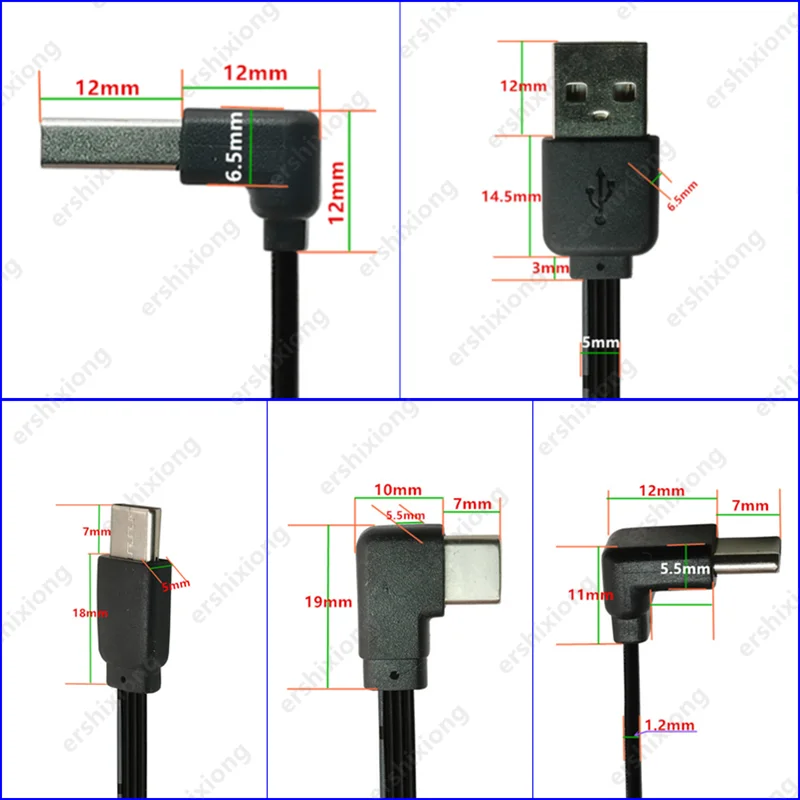 Kombinacja 9 0.1M 0.2M 0.3M 0.5M 1M przedłużacz USB, typ C kąt prosty 90 stopni męski do typu kabel do ładowania danych