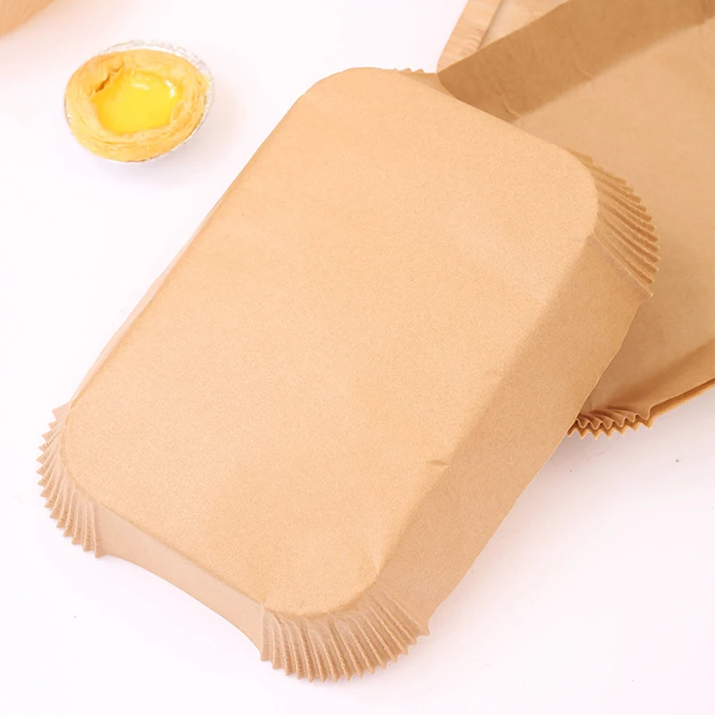 Rectangular Air Fryer Disposable Paper Kitchen Air Fryer Liner Paper Mats Non-Stick Oil Baking Paper Pad for Oven Kitchen Tool