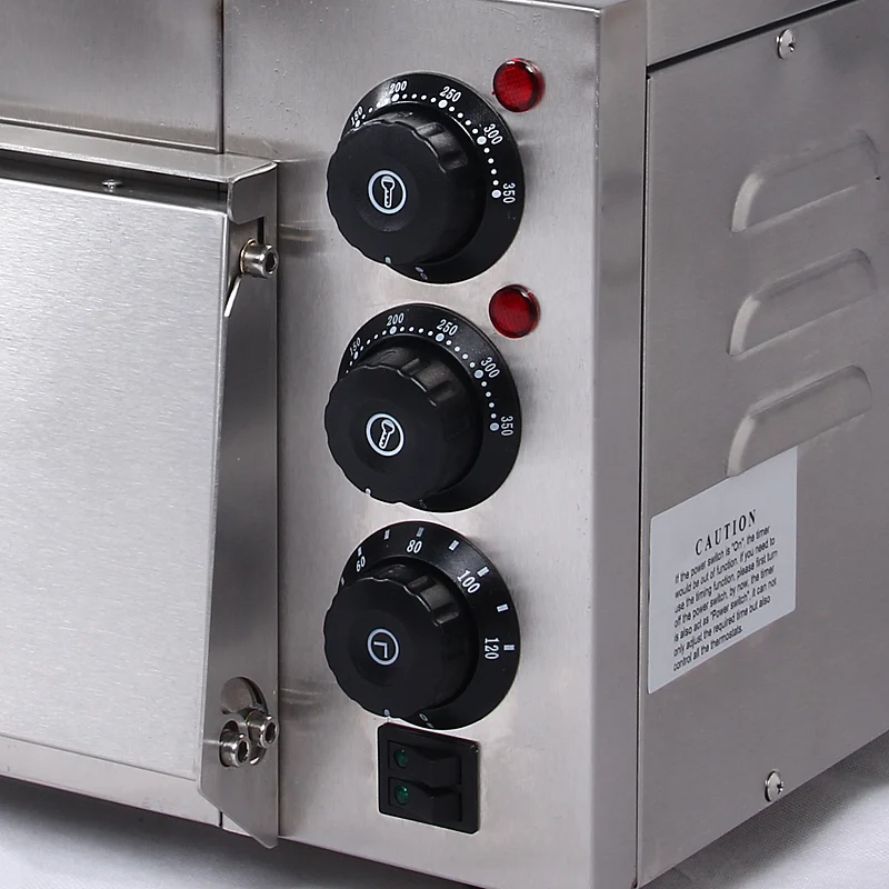 Electric Pizza Oven with Built‑in Thermometer, Home & Commercial Mini Baking Oven for Pizza Bread Cake Toasting