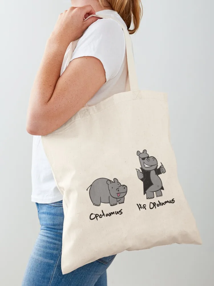 

Hip Opotamus Tote Bag Handbags women shopper bag women canvas custom bags Beach bag