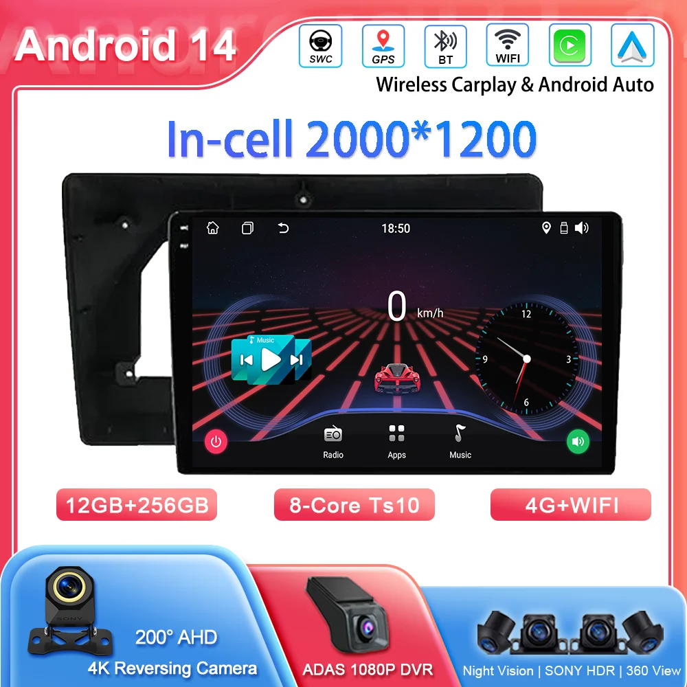 

Car DVD Android 14 Radio Stereo For Citroen C5 2009-2015 Auto Multimedia Player Head Unit GPS Navigation WIFI Touch Screen 2Din