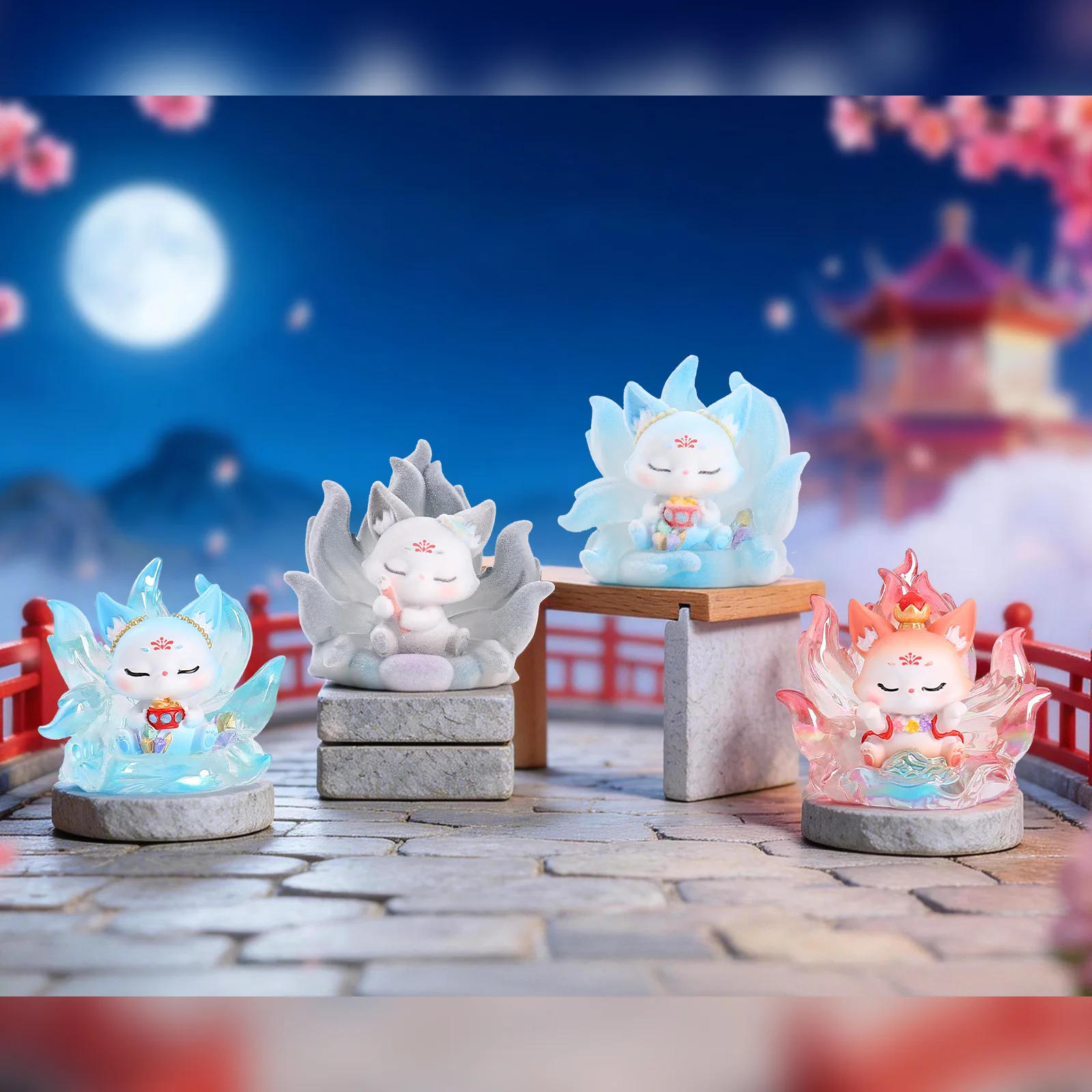 2026 New Chinese Style Nine-Tailed Fox Mini Blind Box Cute Keychain Car Decor Trendy Folk Art Cool Gifts for Teen Girl and Women view 2