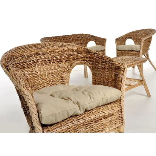 Indonesia wholesale modern home hotel life set best-selling natural water hyacinth chair natural rattan kitchen supermarket