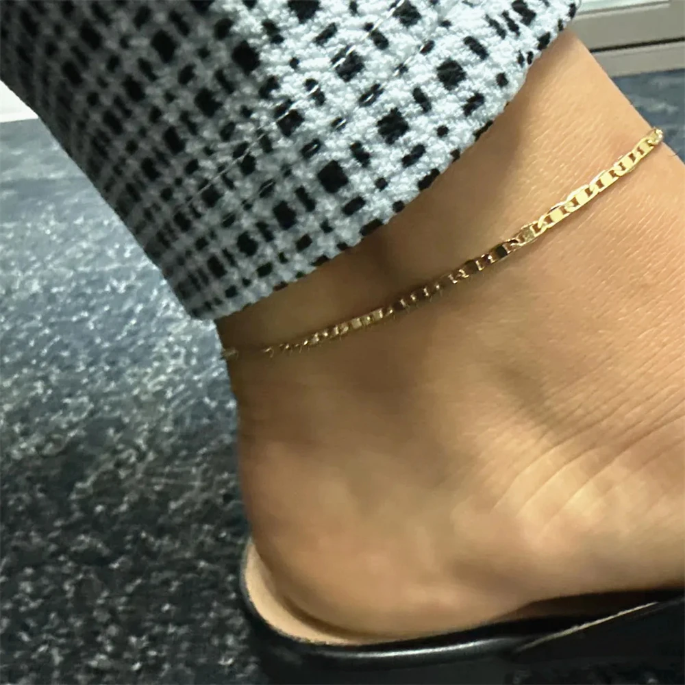 Tobilleras de cadena de ancla delicadas para mujer, joyería para el pie, pulsera de pierna de cadena de marinero, de acero inoxidable, para superposición, impermeables