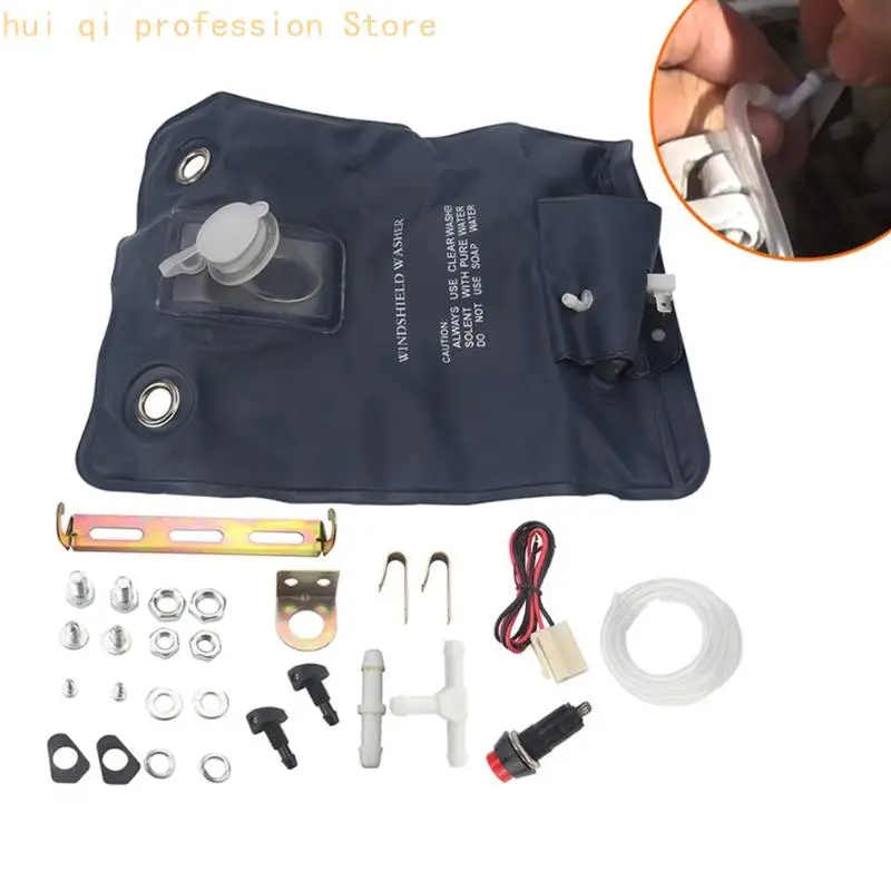 Ersatzset für Autowaschflüssigkeitsbeutel mit 12-V-Pumpe, Schlauch und Montagematerial für die Wartung des Waschsystems und die – Detail 5