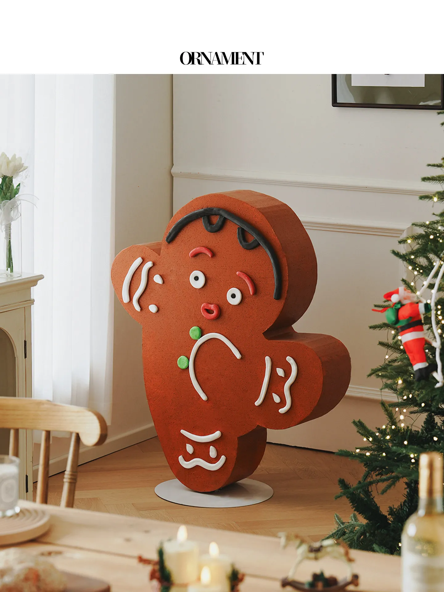 Christmas Atmosphere Scene Layout Ornaments Door Entrance Shop Gingerbread Man Props