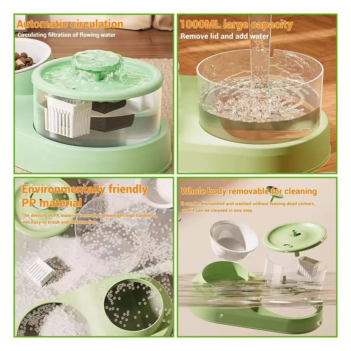 

Just- 2-в-1 фонтан для домашних животных, автоматический фильтр, бесшумная поилка для кошек, миска, кормушка для домашних животных, рециркуляционная поилка с фильтрацией для кормушки для кошек A