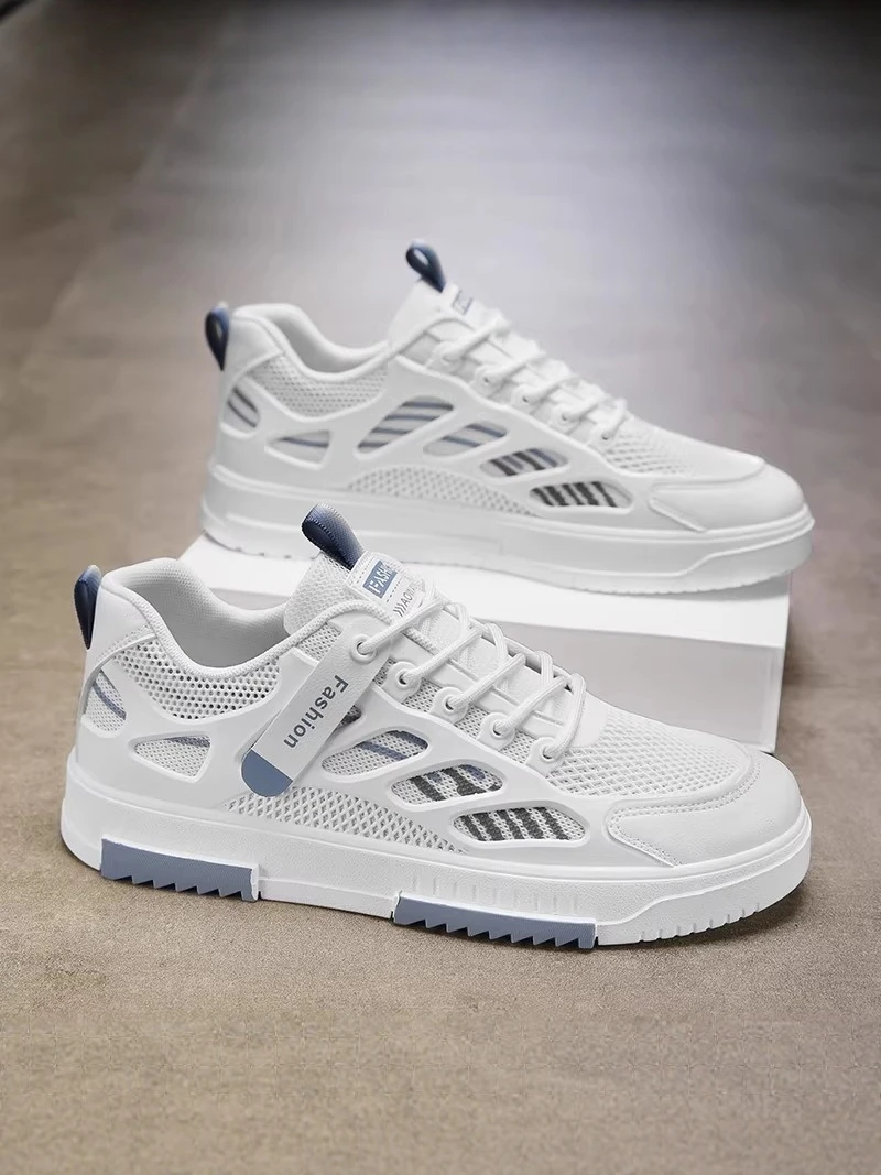 

Men's Breathable Mesh Shoes 2026 New Style Summer Thick Bottom Heightening Outdoor Sports Lightweight Trendy White Shoes