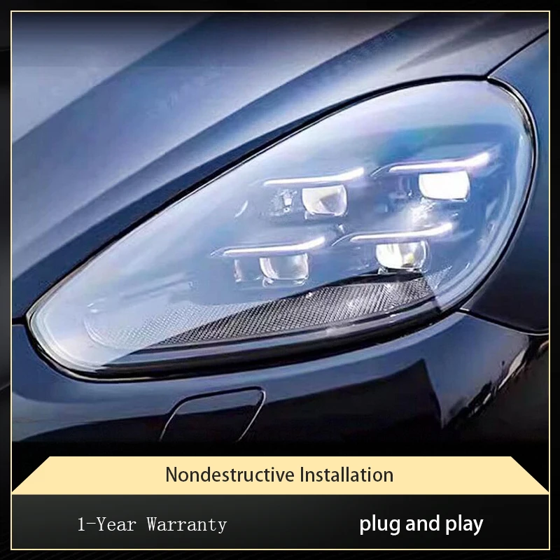 

Автомобильные аксессуары для Porsche 2011-2018 Cayenne, передний фонарь DRL, фары, полностью светодиодные линзы проектора, фары, автомобили, автоматические