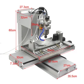6040 5 Axis CNC Router Engraving Milling Wood Aluminum Copper Metal Machine
